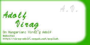 adolf virag business card